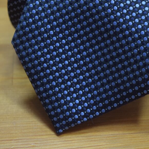 $840 New BRIONI Navy Aqua Blue Geometric Medallion Handmade Italy Silk Neck Tie - Picture 10 of 14